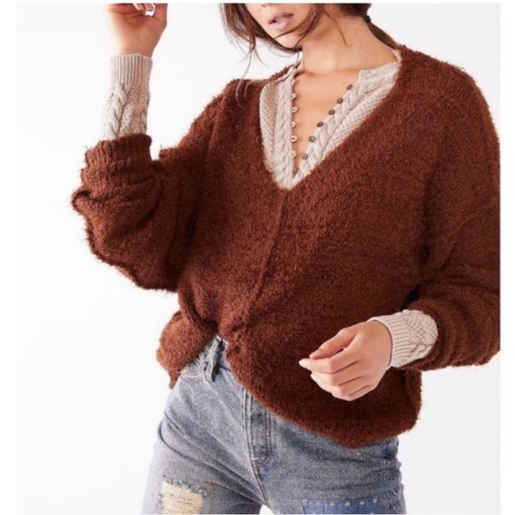 Free People Icing Eyelash Sweater Pullover Sweatshirt